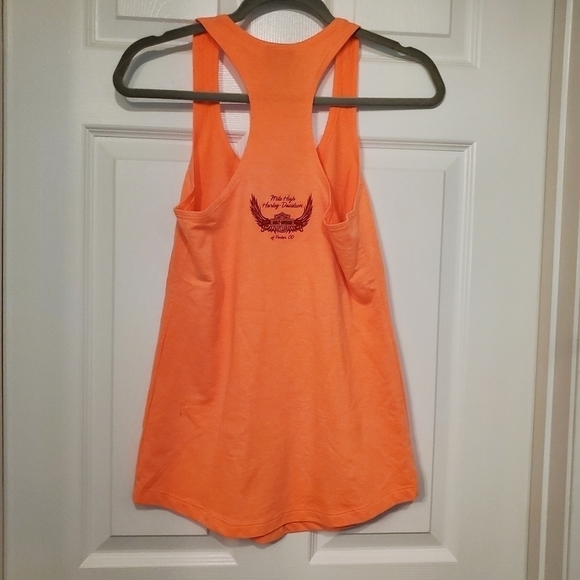 Harley Davidson Orange Tank Sz M - Picture 4 of 9